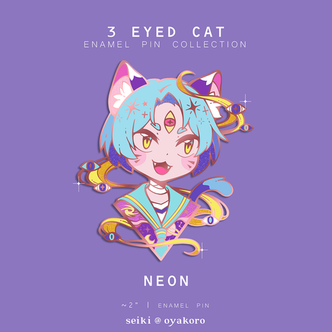 3 Eyed Cat Pins