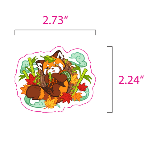 Red Panda Tanuki: Kazuaki Die Cut Stickers