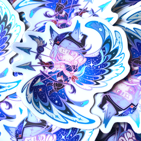 Hiroto: Owl Archer Vaporwave Stickers