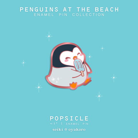 Penguins at the Beach Pins