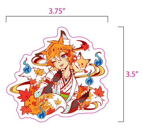 Kitsune: Akito Die Cut Stickers